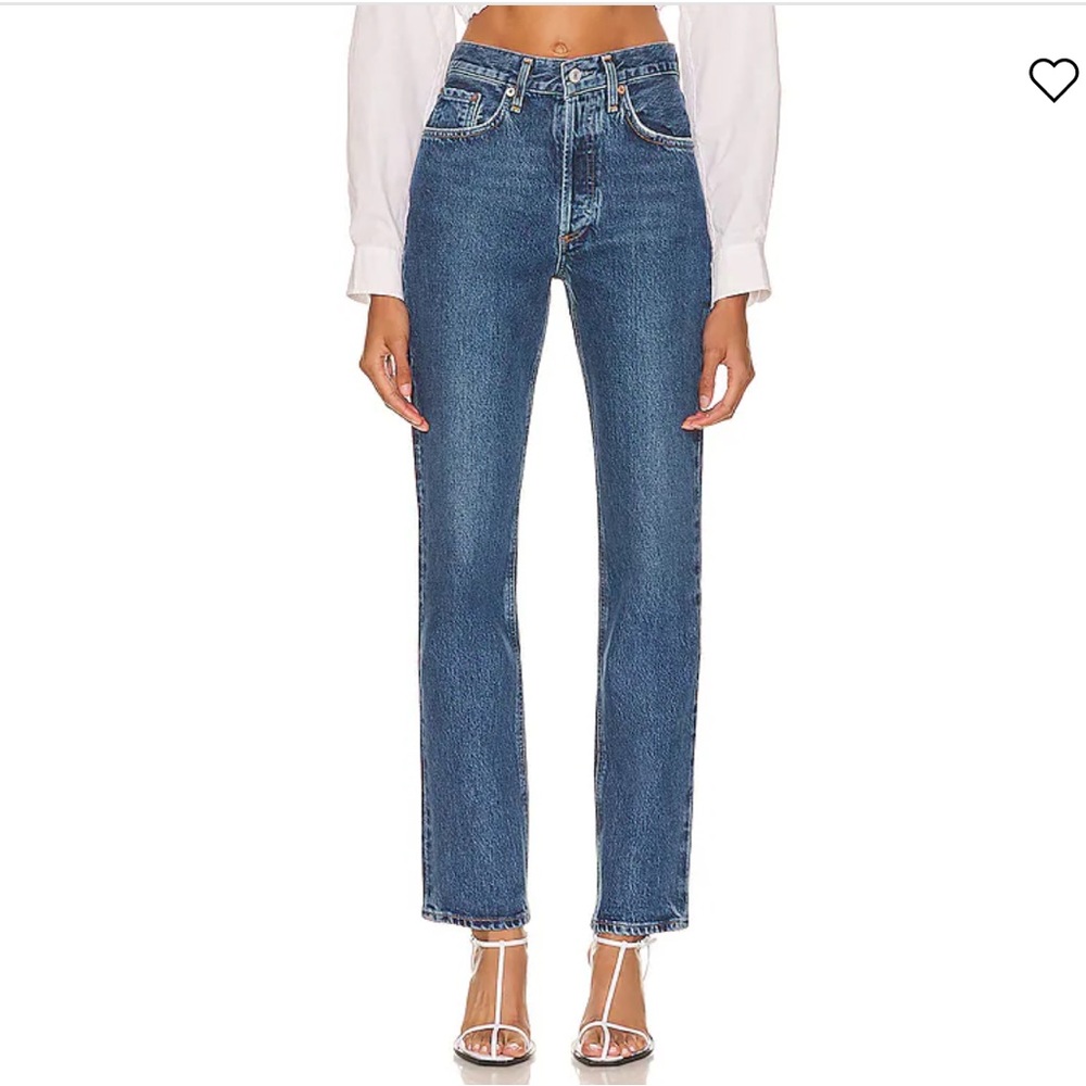 Agolde Women's Classic Blue Straight Leg Jeans